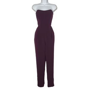 RACHEL RACHEL ROY Purple Strapless Sweetheart Neckline Jumpsuit 6 (Small)